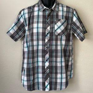 Boy’s Gray Plaid Button Down Shirt